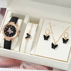 NEW Women’s Necklace Watch Earrings Set Jewelry Gift 
