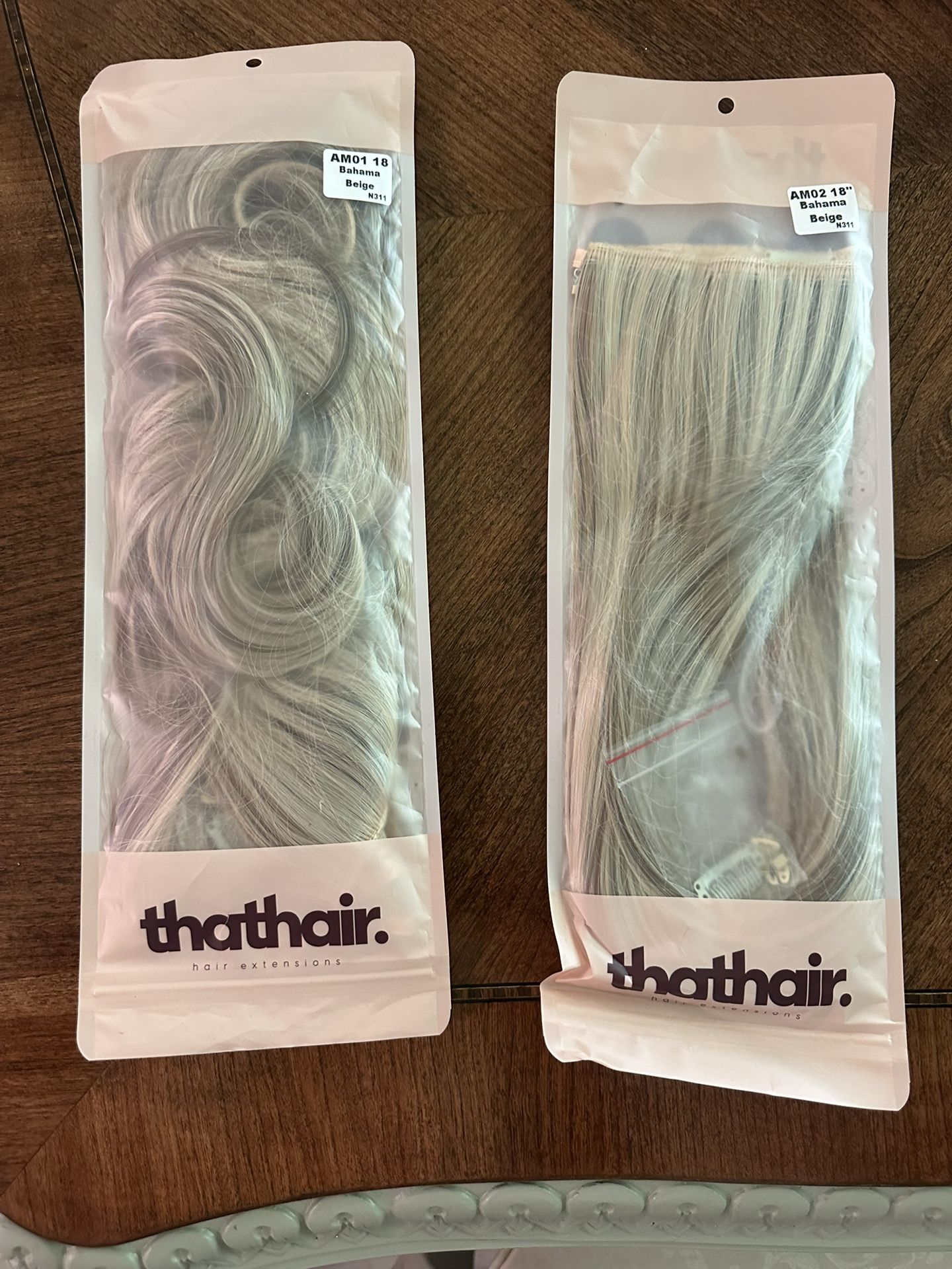2 Packs 18” Thathair HALO EXTENSIONS. Bahama Beige