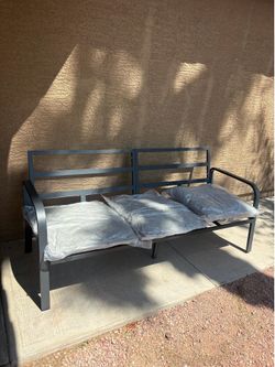 Outdoor / Patio Black Aluminum Bench