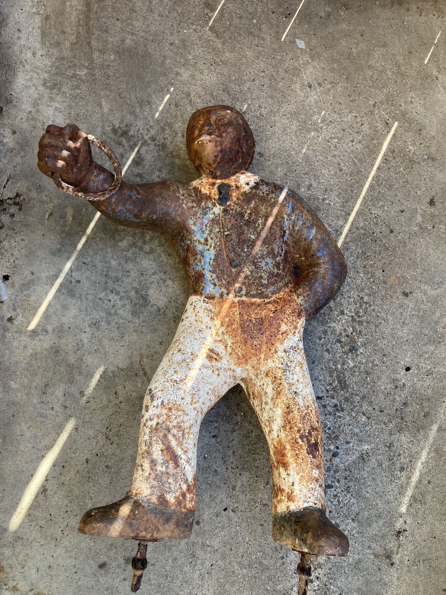 Antique Cast Iron Statue 24” Tall Very Heavy 