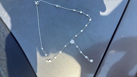 Silver Pearl Rosary Style Necklace ariana grande