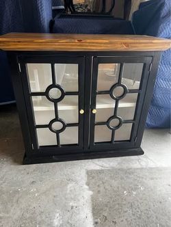 Solid Wood Glass Cabinet 42W X 38h X 161/2 D