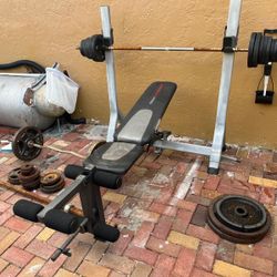 Bench Rack And Weights