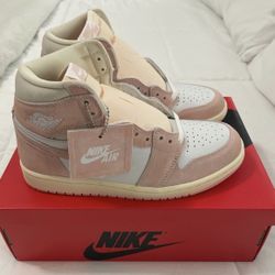 Nike Air Jordan 1 Retro High OG Shoes in Atmosphere/White Muslin and Sail 