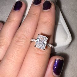 4ct Lab Grown Emerald Cut With Hidden Halo