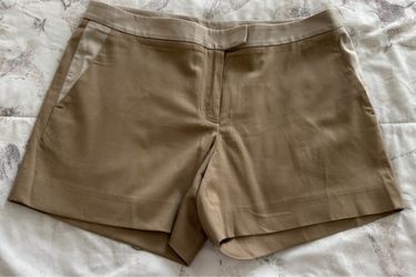 Club Monaco tan and cream cotton shorts with pockets, size 4