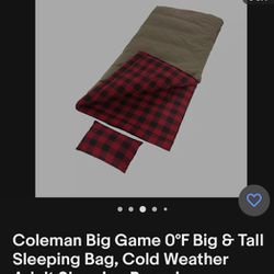 Coleman Sleeping Bag  Cold Weather 