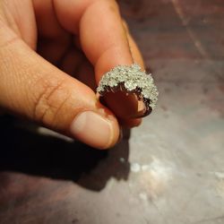 Sterling Silver And Diamond Ring