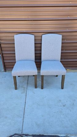 18" Grey Upholstered Side Chairs
