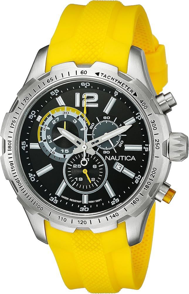 NAUTICA Men's NAD15514G NST 30 Analog Display Quartz Yellow Watch