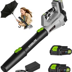 600 CFM Cordless Leaf Blower 6 Speed Levels Electric Air Blower With 2 Batteries