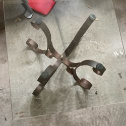 Iron Table With Glass On Top