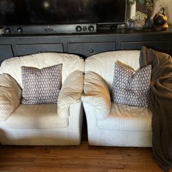 *REDUCED PRICE*Textured Linen Style Arm Chairs