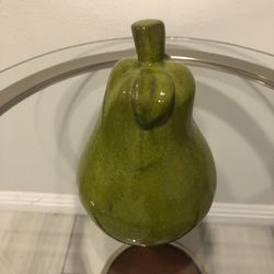 Ceramic Green Pear Decor DMS: 7” H  The perfect accent to any decor Great for kitchen or even as bookends