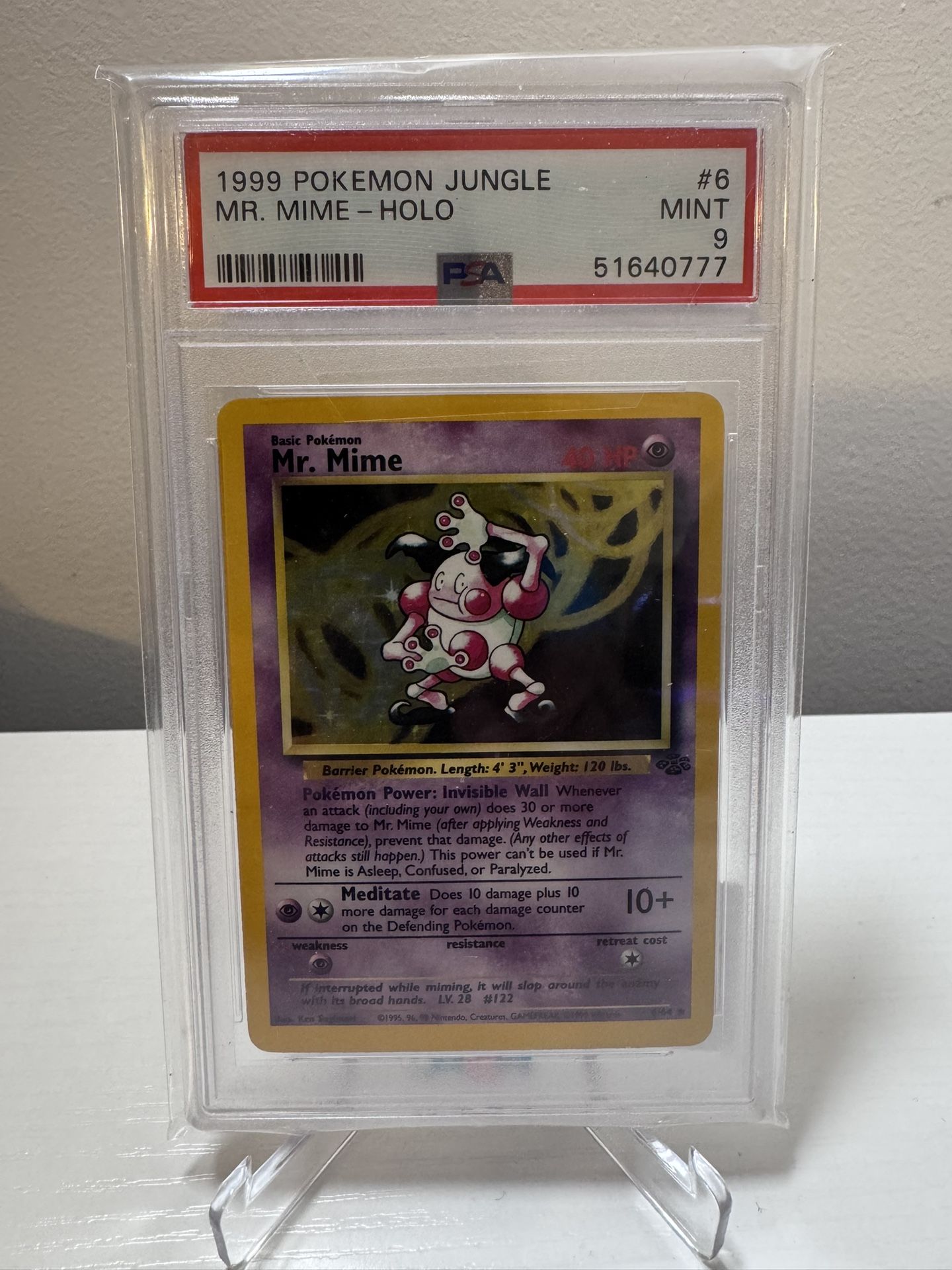 1999 Pokemon Jungle Mr. Mime 1st Edition Holo PSA 9