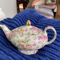 Teapot, James Sadler Florence Chinz Pink Country Roses