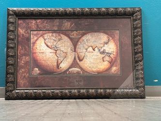 Old World Map Matted & Framed New