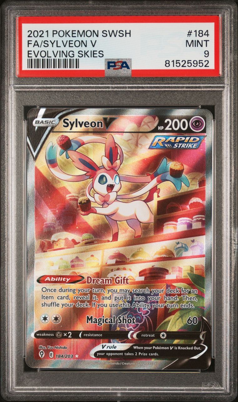 Pokemon 2021 Sylveon V #184 Alt Art Evolving Skies PSA 9