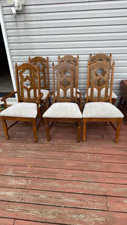 CUSTOMIZABLE: Set of 6 Vintage Dining Chairs