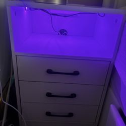 LED Nightstand with charging station