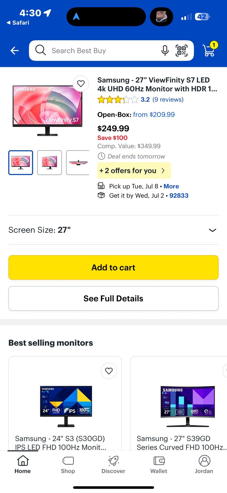 Like New Samsung Monitor