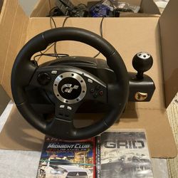 PS3 steering wheel and Midnight Club Game