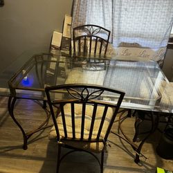 Kitchen Set 4 Chairs Bakers Rack And Matching Mirror 