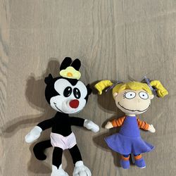 Vintage Plush Animaniacs Dot Warner & Nickelodeon Rugrats Angelica Plush 90’s doll toys RARE