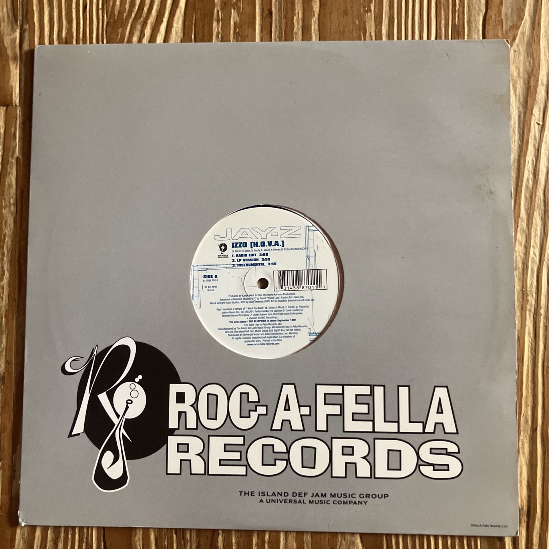 Jay-Z. IZZO ( H.O. V. A. ) BLUE VINYL DJ Cut