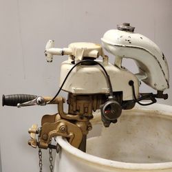Rare European J.A. Prestwich JAP 2-Stroke Outboard Motor - Runs
