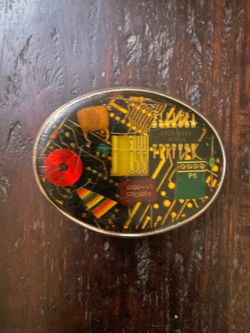 Vintage Von West circuit board belt buckle