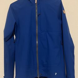 Fjällräven Abisko Eco-Shell Jacket Blue Women - Size Small Rain Coat