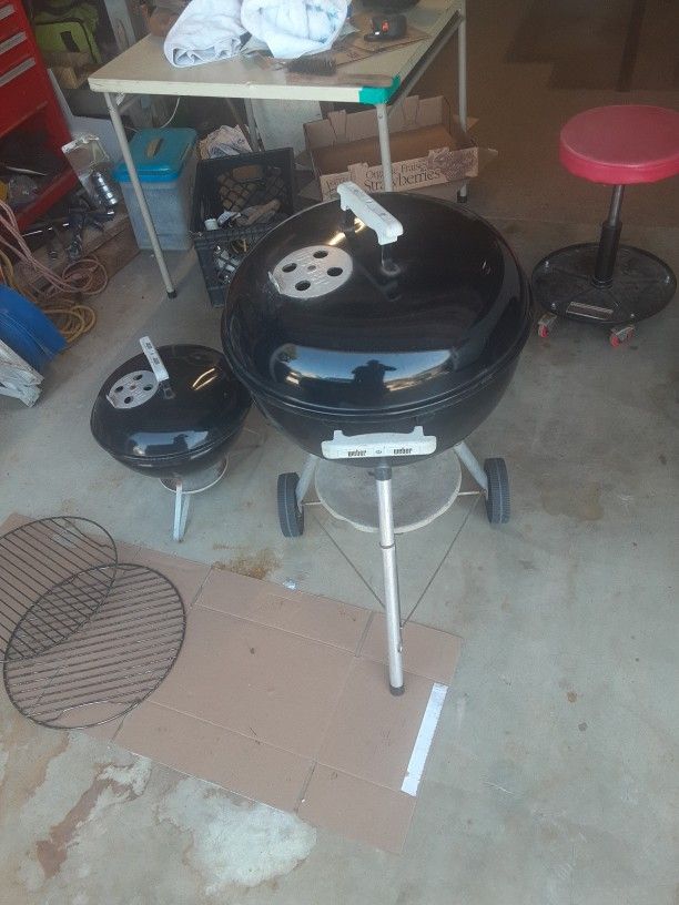 Weber 18" Kettle $25 and Smokey Joe 14" $10. Bothfor$30. $35.0