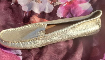 Pair Of Women's Gold Tone Loafers Size 9 1/2, $25
