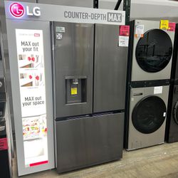 LG Counter Depth MAX Refrigerator, refrigerador - Black Stainless Steel French Door Smart 