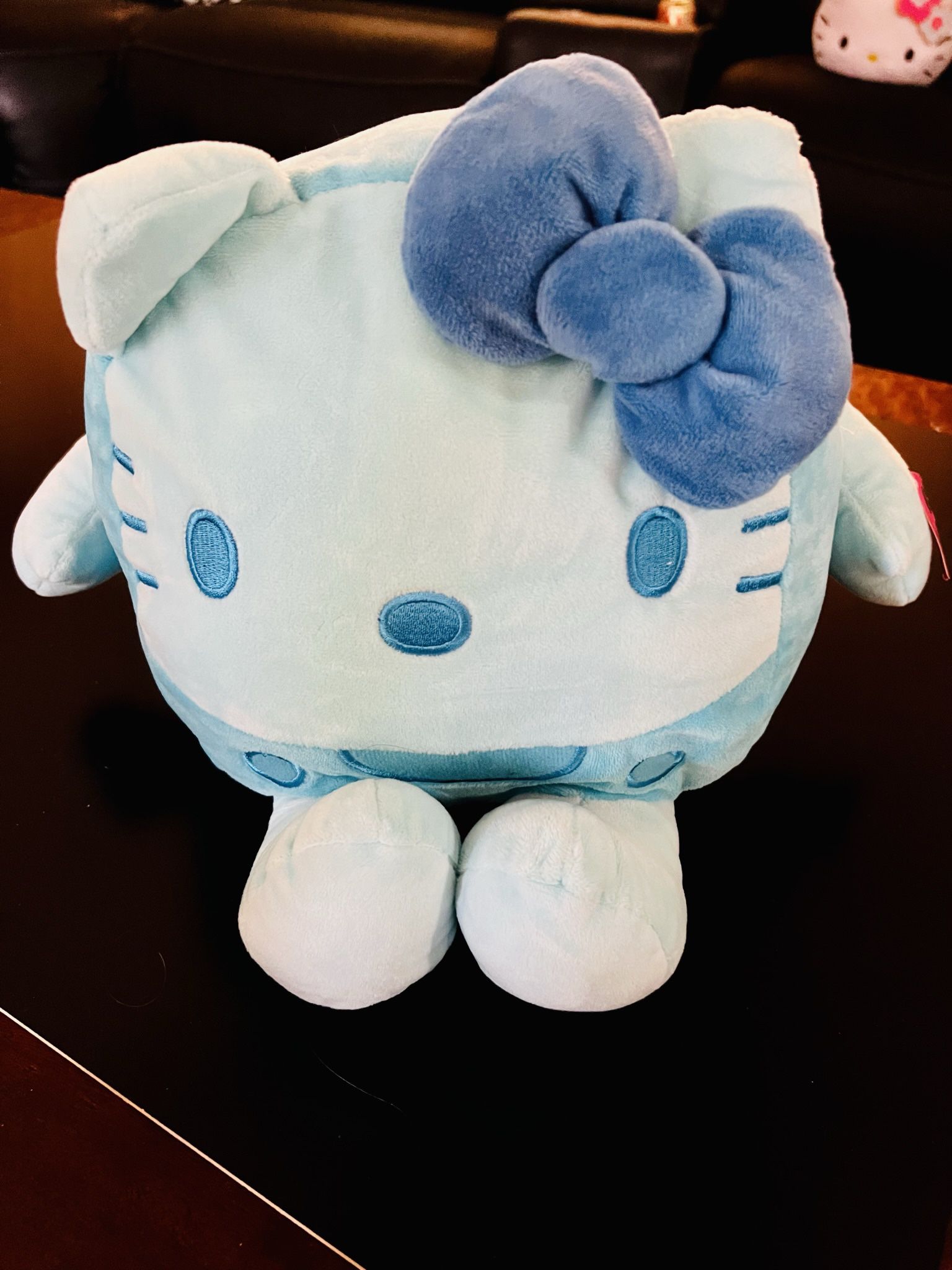 Blue square Medium (14-16” tall) hello kitty plush