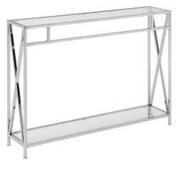 Glass chrome console entry table 