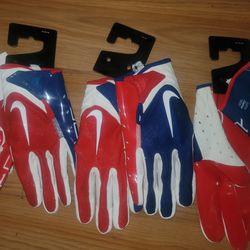 Brand New Nike Vapor Jet 7.0 Football Gloves USA Red White Blue Men Sizes Small, Medium, Large,  XL