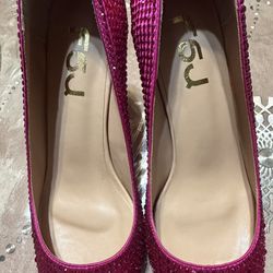 FSJ Fuchsia Crystal Pointed-Toe