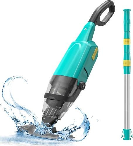  Pool Vacuum for Above Ground Pool, Cordless Handheld Rechargeable Pool Cleaner with Running Time Up to 60 Minutes for Sand and Debris, Ideal f