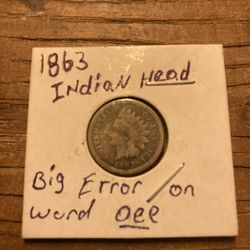 1863 Indian Head Penny