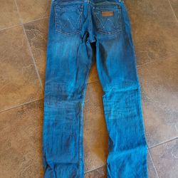 Mens Jeans Wranglers Slim Boot Cut Retro 32x36