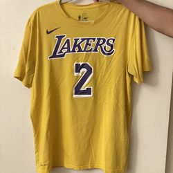 Nike lakers Jersey T Shirt Top #2 Number 2 Size Large But Fits Like a Medium