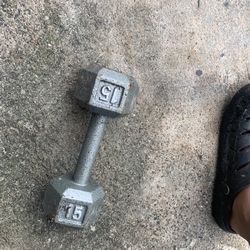 One 15 Pound Dumbell 7$