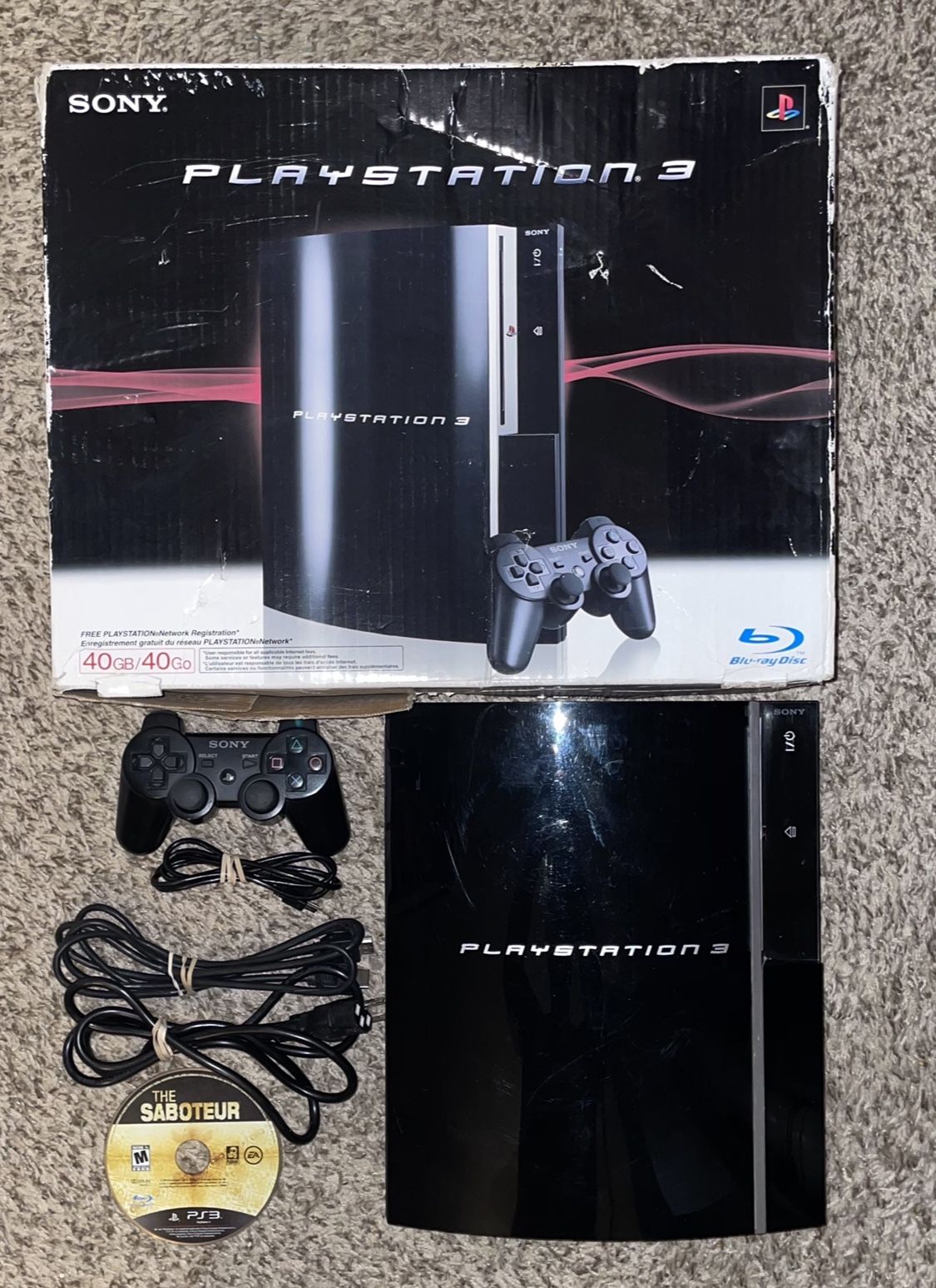 SONY PLAYSTATION 3 PS3 CONSOLE WITH VIDEO GAME & CONTROLLER