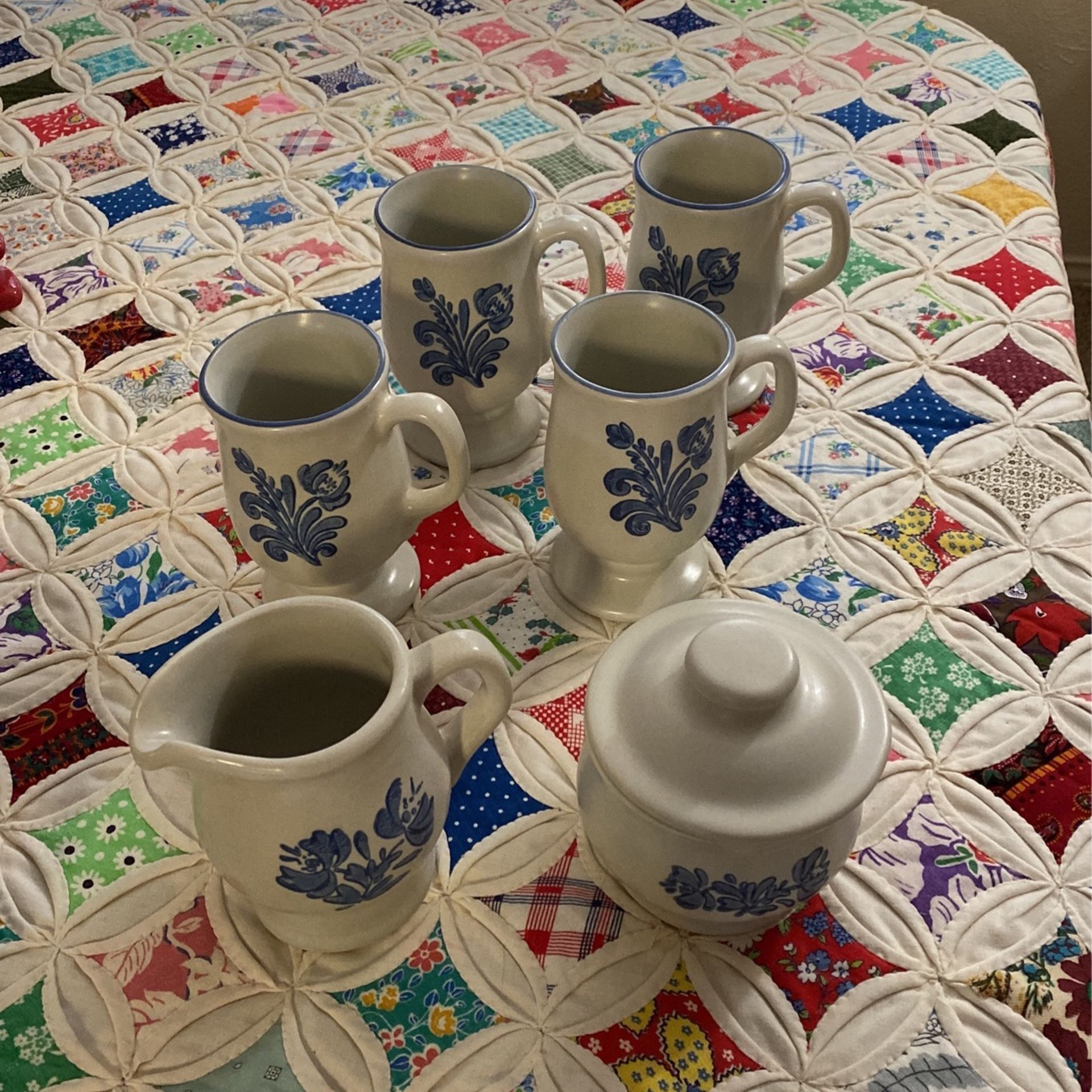 Coffee Mugs And Cream and Sugar