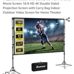Projector Screen With Stand 100in