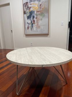 Round stone coffee table