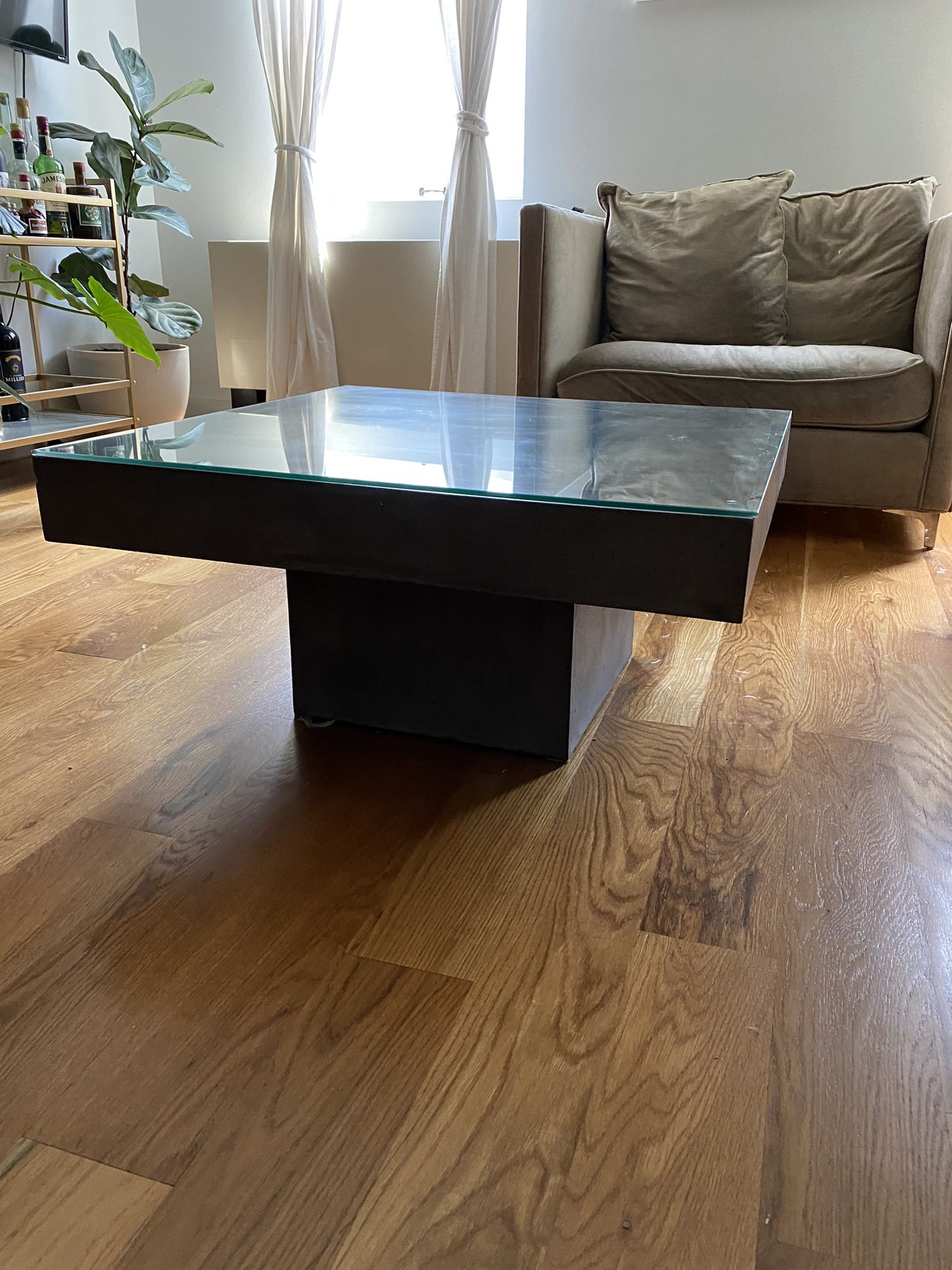 Matter grey cement rectangle coffee table deals