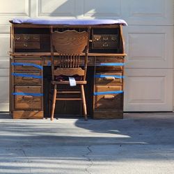 Oak Roll-top Desk